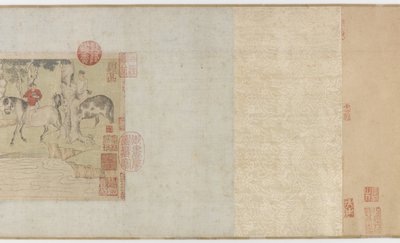 Cavalli e stallieri che attraversano un fiume, dinastia Yuan o inizio dinastia Ming, XIV secolo da Zhao Mengfu Chao Meng Fu or